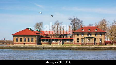 Ellis Island in New York Harbor Stockfoto