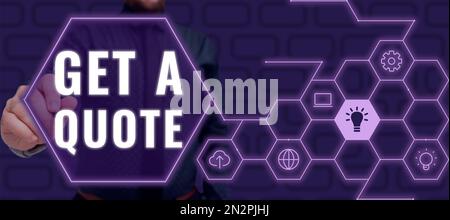 Konzepttitel Angebot abrufen, Wort für den letzten Kurs, zu dem ein Wertpapier oder eine Ware gehandelt wurde Stockfoto