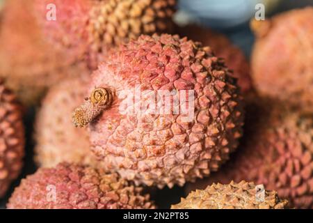 Raal frische, reife Lychee-Früchte, groß für leckere Köstlichkeiten Stockfoto