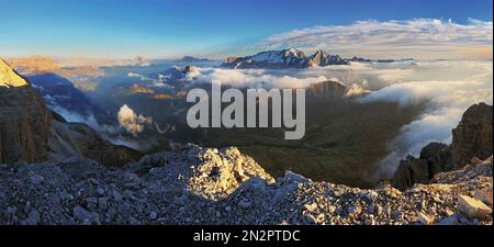 Alpen Dolomiten Panorama - Marmolada Stockfoto