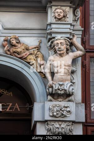 Fassade des großen Arsenals in Danzig, Pomorskie, Polen Stockfoto