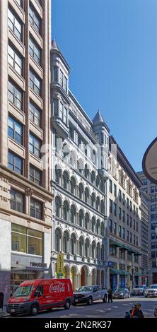 Boston Downtown: Wahrzeichen Richards Building, 1858 als fünfstöckiges Shaw Building erbaut, 1889 um zwei Stockwerke erweitert. Unter den letzten gusseisernen Gebäuden der Stadt. Stockfoto