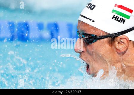 Rom, Italien, 15. August 2022. David Verraszto aus Ungarn nimmt an der LEN European Aquatics Championships 2022 im Stadio del Nuoto in Rom Teil. 15. August 2022. Kredit: Nikola Krstic/Alamy Stockfoto