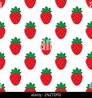 Nahtloses Muster mit Erdbeeren Vektor-EPS-Design-Illustration Stock Vektor