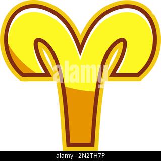 Goldene Astrologie-Zeichen, Zodiac Widder Stock Vektor