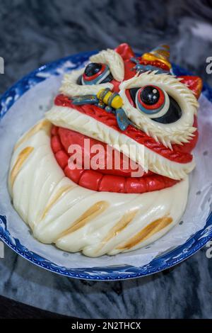 Festliche Pasta und Brot für das chinesische Neujahrsfest im Norden Chinas Stockfoto