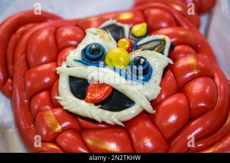 Festliche Pasta und Brot für das chinesische Neujahrsfest im Norden Chinas Stockfoto