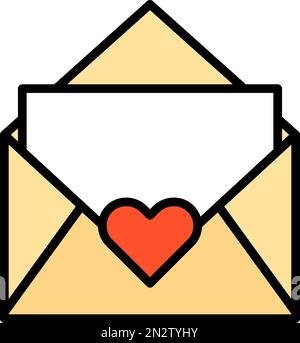 Liebesbrief-Symbol. Liebes-Geständnis. Bearbeitbarer Vektor. Stock Vektor