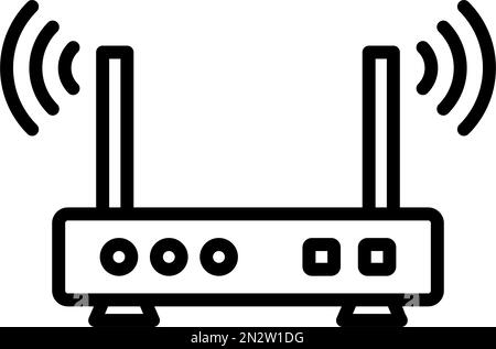 Routersymbol überträgt WLAN-Signale. Internetzugang. Bearbeitbarer Vektor. Stock Vektor