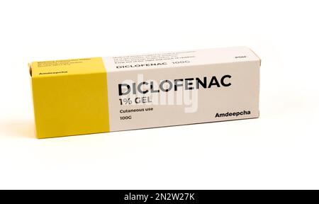 Diclofenac, ein nichtsteroidales Antiphlogistikum (NSAID) zur Behandlung von Schmerzen und entzündlichen Erkrankungen Stockfoto