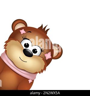 Süßer Bär isoliert auf weißem Hintergrund Stock Vektor