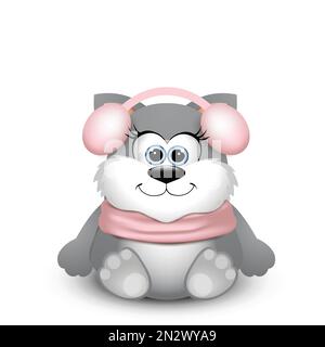 Lustige Katze auf weißem Hintergrund. Stock Vektor