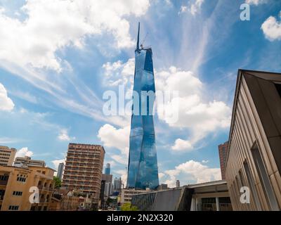 Kuala Lumpur, Malaysia - Februar 2,2023 : Merdeka 118 ist das höchste Gebäude in Malaysia seit 2022 und ist ein 118-stöckiges Gebäude. Stockfoto