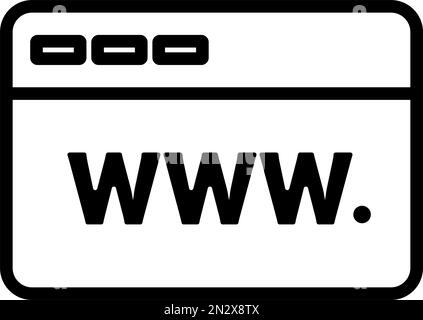 SYMBOL DES BROWSERFENSTERS WWW. Bearbeitbarer Vektor. Stock Vektor