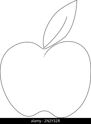 Apple - eine Strichzeichnung. Durchgehende Linie. Handgezeichnete minimalistische Illustration, Vektor. Stock Vektor
