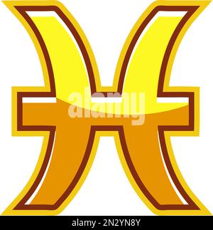 Gold Astrologie Zodiac Pisces Stock Vektor