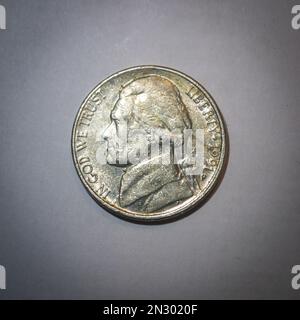 Jefferson Fünf Cent 1938-1964 Stockfoto