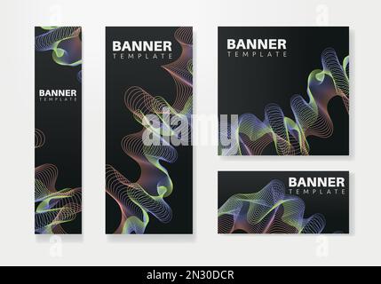 Modernes Bannerdesign Webvorlage Set, Webbanner. Hintergrund für Website-Design, Social-Media-Cover-Werbebanner, Flyer, Einladungskarte Stock Vektor
