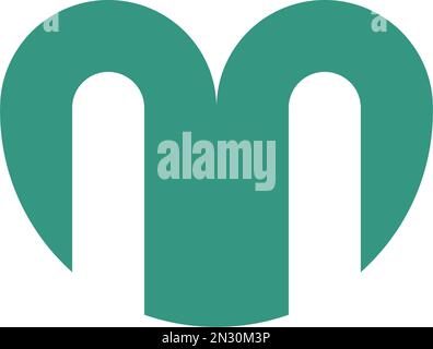 Design mit Herzmotiv und M-Logo Stock Vektor