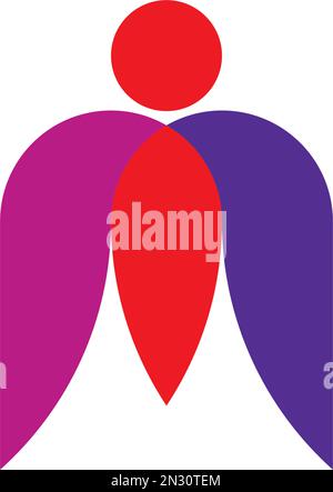 „Man Angel“-Logo mit m-Buchstaben Stock Vektor