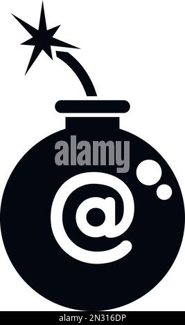 Malware-Bombensymbol einfacher Vektor. Laptop-Fehler. Daten-E-Mail Stock Vektor