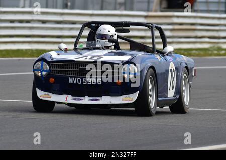 David McDonald, Bailey Frost, Triumph TR6, Adams und Page Swinging Sixties, Gruppe 2, Autos über 2000cc, aufgeteilt in 6 Klassen G bis I, 40 Minuten Stockfoto