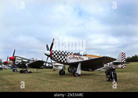 AIR LEGENDS Air Show im Melun Villaroche - North American TF-51D Mustang Stockfoto