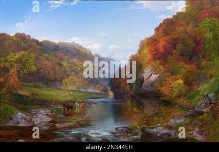 Herbst am Nachmittag der Wissahickon, Thomas Moran, 1864, Kunst Institut von Chicago, Chicago, Illinois, USA, Nordamerika Stockfoto