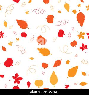 Happy Thanksgiving Day nahtloses Muster mit Feiertagsobjekten. Stock Vektor