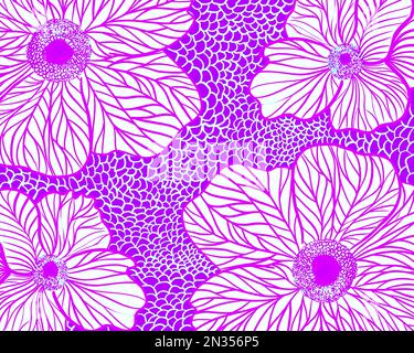 Außergewöhnliche rosafarbene Blumen mit weißen, lebendigen Farben, die die Natur, die Sonne und das Feld in einem abstrakten Hintergrund repräsentieren Stockfoto