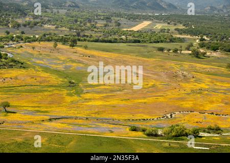 Aerials of Fort Hunter Liggett, Kalifornien und Umgebung, 10. April 2019. Stockfoto