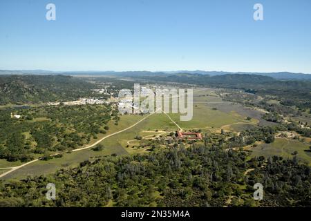 Aerials of Fort Hunter Liggett, Kalifornien und Umgebung, 10. April 2019. Stockfoto