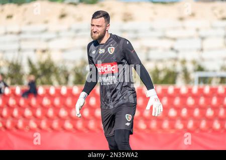 La Nucia, Spanien – 15. Januar 2023. Piast Gliwice Torhüter Karol Szymanski während der Club-freundlichen Ferencvaros vs Piast Gliwice (0-1). Stockfoto