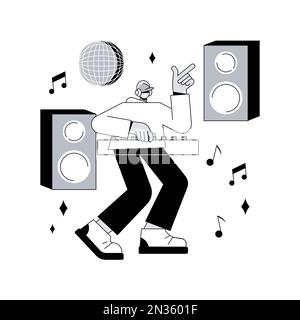 Elektronische Musik abstrakte Konzept Vektor Illustration. DJ-Set, Schulkurs, Live-Performance buchen, elektronische Musikgenres, Nachtclubparty, Outdoor-Festival, Rave Kultur abstrakte Metapher. Stock Vektor