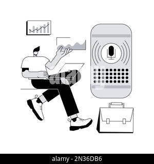 Smart Speaker Office Controller abstrakte Konzept Vektor-Illustration. Smart Controller, Sprachbefehle, sprachgesteuertes Büro, Internet der Dinge, Assistent, Abstrakte Metapher für Büromanagement. Stock Vektor