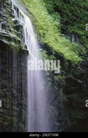 Regenbogen fällt, Watkins Glen State Park, Watkins Glen, New York, USA Stockfoto