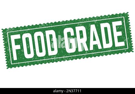 Lebensmitteltauglicher Grunge-Gummistempel auf weißem Hintergrund, Vektordarstellung Stock Vektor