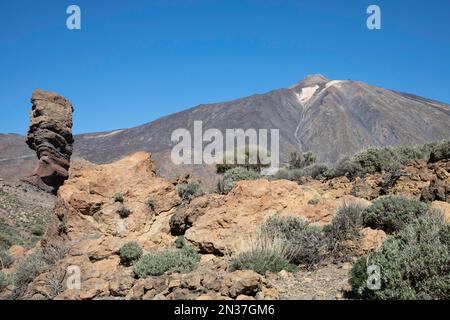 Vulkanlandschaft in der Wüste am Berg Tiede Teneriffa Spanien Stockfoto