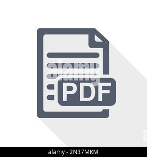 Vektorsymbol des PDF-Dokuments, Datei herunterladen Konzept Flachdesign Illustration Stock Vektor