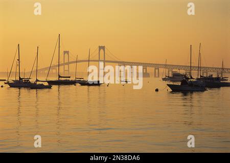 Claiborne Pell Newport Bridge, Newport, Rhode Island, USA Stockfoto