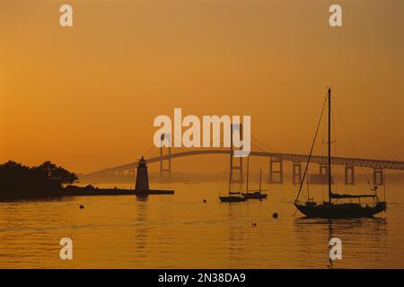 Claiborne Pell Newport Bridge, Newport, Rhode Island, USA Stockfoto