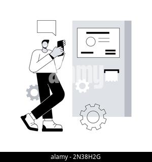 Electronic Queuing System abstrakte Konzept Vektor-Illustration. Warteschlangenmanagement-Software, elektronisches Warteschlangensystem, Ticket-Generator, Line Call-Lösung, Warten auf abstrakte Zahlen Metapher. Stock Vektor