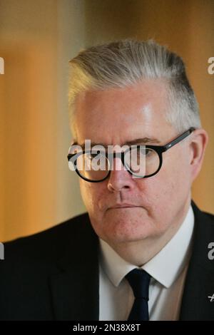 Edinburgh Scotland, UK 07. Februar 2023 George Adam im Schottischen Parlament. Live-Nachrichten von sst/alamy Stockfoto