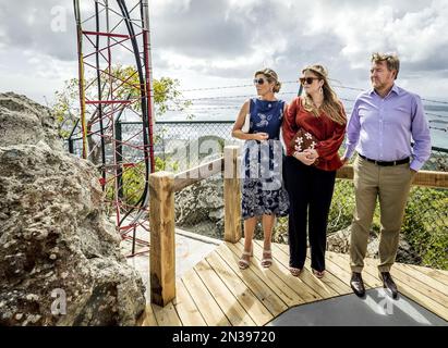 PHILIPSBURG - König Willem-Alexander, Königin Maxima und Prinzessin Amalia besuchen St. Peters Hill auf Sint Maarten. Die Kronprinzessin hat eine zweiwöchige Einführung in die Länder Aruba, Curacao und St. Maarten und die Inseln, die die karibischen Niederlande bilden: Bonaire, St. Eustatius und Saba. ANP POOL REMKO DE WAAL niederlande raus - belgien raus Stockfoto