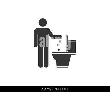 Papier in den Toilettenvektor werfen. Flaches Design. Stock Vektor