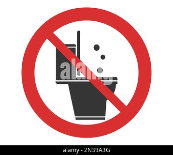 Isolierter Signalvektor. Konzept des Verzichts auf Papier in der Toilette. Stock Vektor