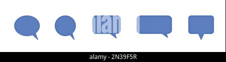 3D violette Sprechblase, Symbol für Chat-Nachrichten in sozialen Medien. Leere Textblasen in verschiedenen Formen, Kommentar, vektorsatz für dialog-Stücklistensymbole. - Ich dachte an Wolken Stock Vektor