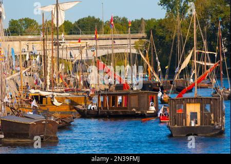 Frankreich, Frankreich, Loiret (45), Orléans, Loire Festival 2019, Alle 2 Jahre feiert dieses Festival die alte Flussmarine der Loire mit fast 200 Stockfoto