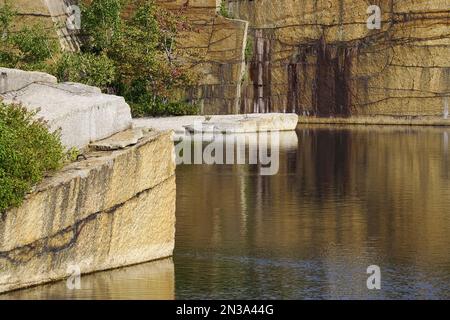 Babson Steinbruch, Heilbutt Point State Park, Rockport, Cape Ann, Massachusetts, USA Stockfoto