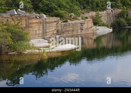 Babson Steinbruch, Heilbutt Point State Park, Rockport, Cape Ann, Massachusetts, USA Stockfoto